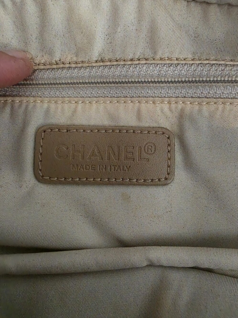 AUTHENTIC CHANEL Beige Top-Handle Satchel with Signature Monogram - Picture 8 of 8